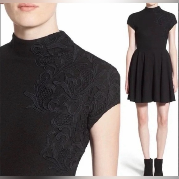 Anthropologie Plenty By Tracy Reese Black Sleeveless Mini Dress with Lace Detail - Picture 9 of 16